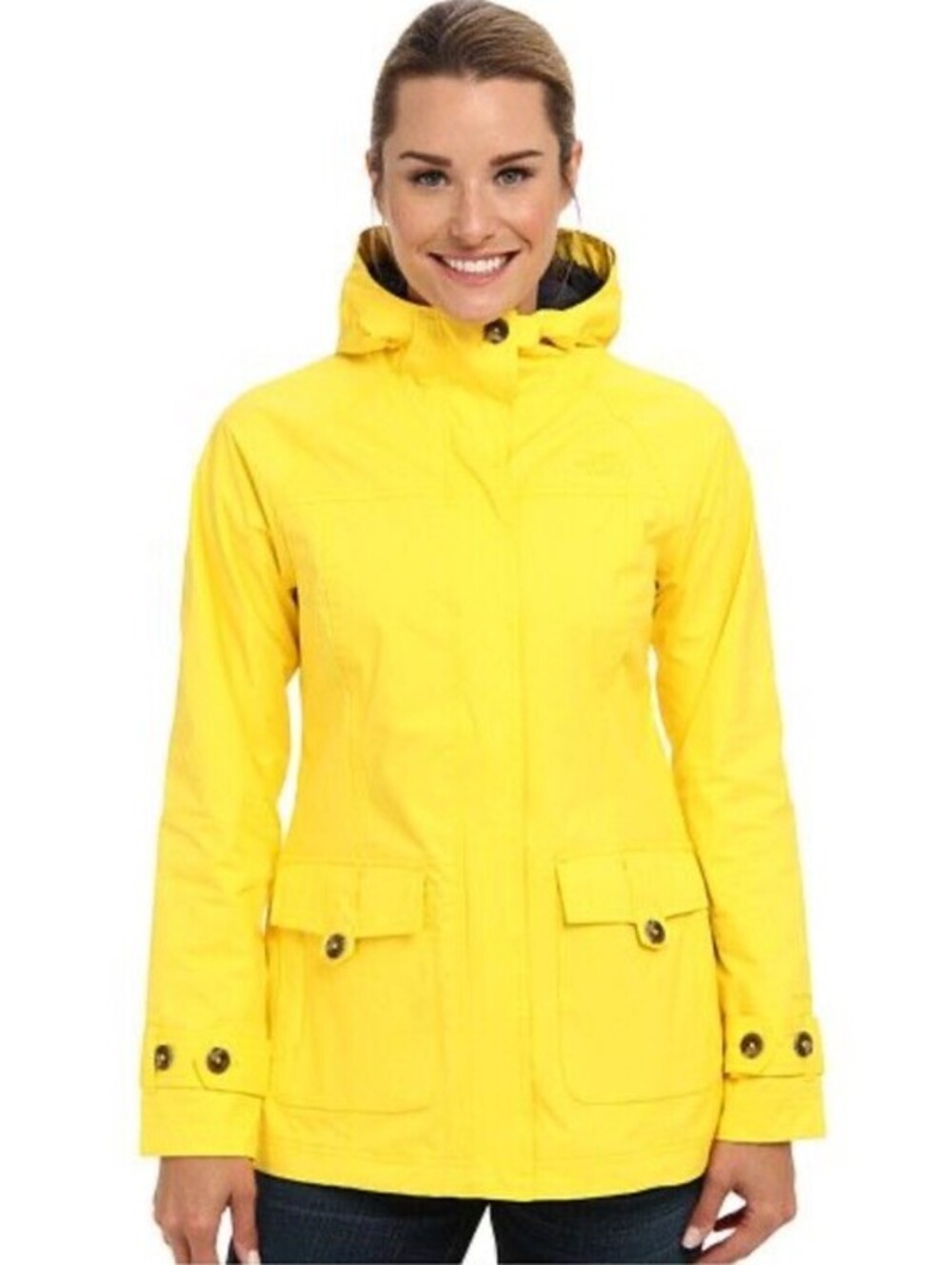 North Face Womens Sz XL Carli  Urban Explore YELLOW Nylon Dry Protect JACKET